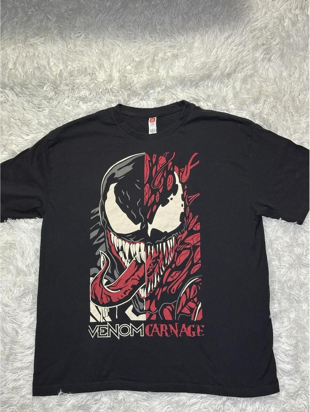 Comics Venom vs Carnage Face Off Graphic T-Shirt Black Men’s Size XL